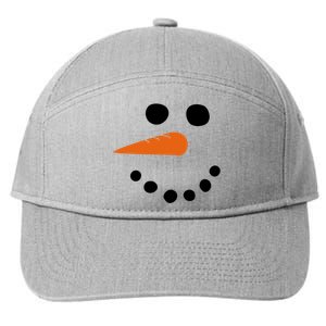 Winter Snowman Snow Face 7-Panel Snapback Hat