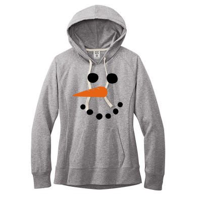 Winter Snowman Snow Face Women's Fleece Hoodie