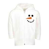 Winter Snowman Snow Face Toddler Zip Fleece Hoodie