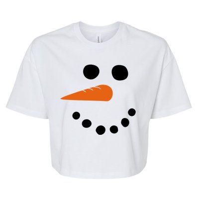 Winter Snowman Snow Face Bella+Canvas Jersey Crop Tee