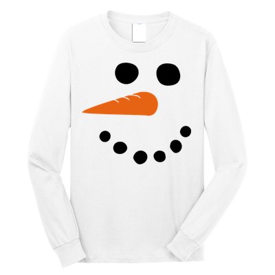 Winter Snowman Snow Face Long Sleeve Shirt