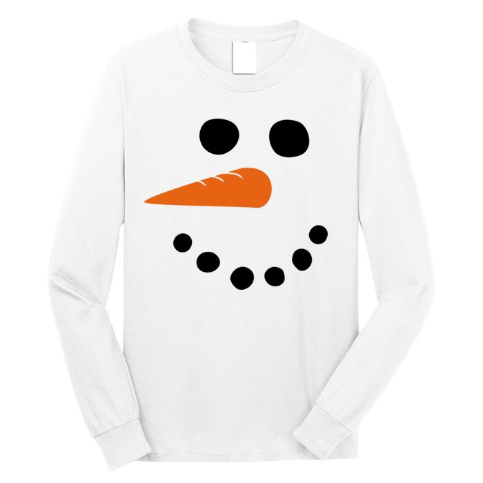 Winter Snowman Snow Face Long Sleeve Shirt