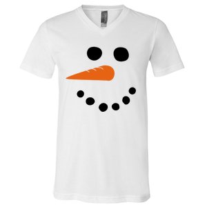 Winter Snowman Snow Face V-Neck T-Shirt