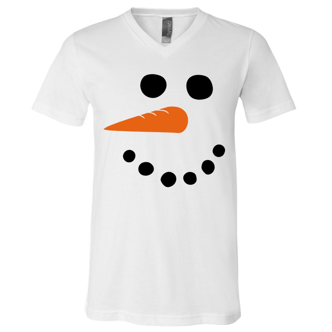 Winter Snowman Snow Face V-Neck T-Shirt
