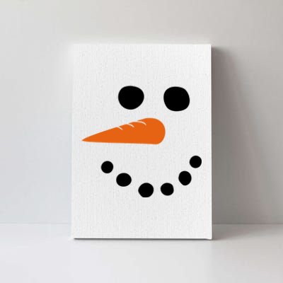 Winter Snowman Snow Face Canvas