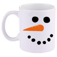 Winter Snowman Snow Face 11oz C Handle Ceramic Mug