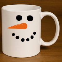Winter Snowman Snow Face 11oz C Handle Ceramic Mug