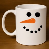 Winter Snowman Snow Face 11oz C Handle Ceramic Mug