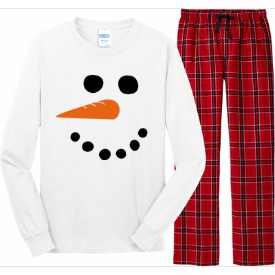 Winter Snowman Snow Face Long Sleeve Pajama Set