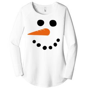 Winter Snowman Snow Face Women's Perfect Tri Tunic Long Sleeve Shirt