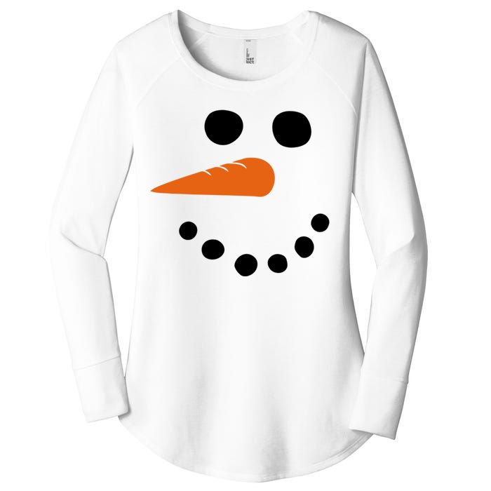 Winter Snowman Snow Face Women's Perfect Tri Tunic Long Sleeve Shirt