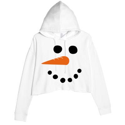 Winter Snowman Snow Face Crop Fleece Hoodie