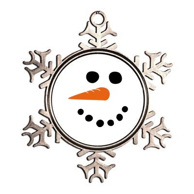 Winter Snowman Snow Face Metallic Star Ornament