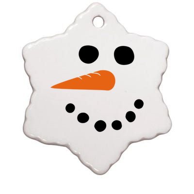 Winter Snowman Snow Face Ceramic Star Ornament