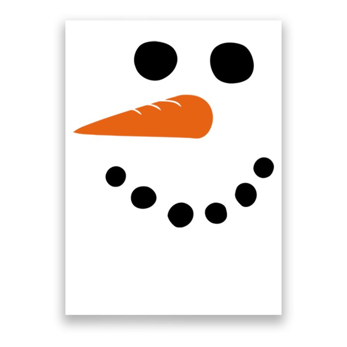 Winter Snowman Snow Face Poster