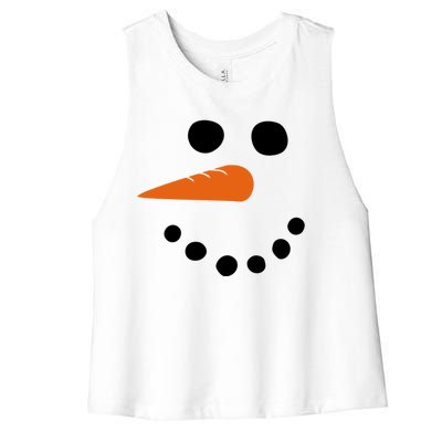 Winter Snowman Snow Face Women's Racerback Cropped Tank