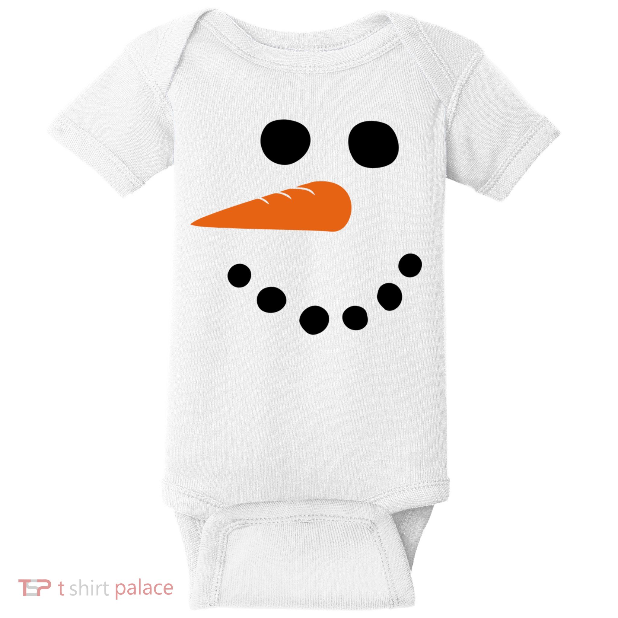 Winter Snowman Snow Face Baby Bodysuit