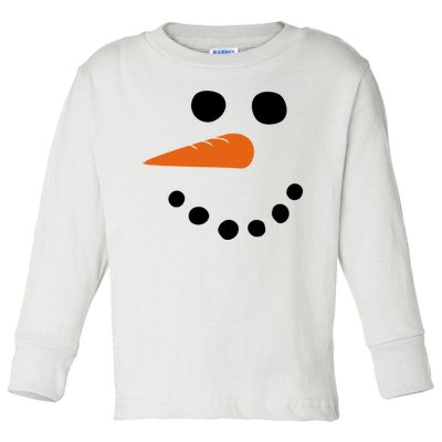 Winter Snowman Snow Face Toddler Long Sleeve Shirt