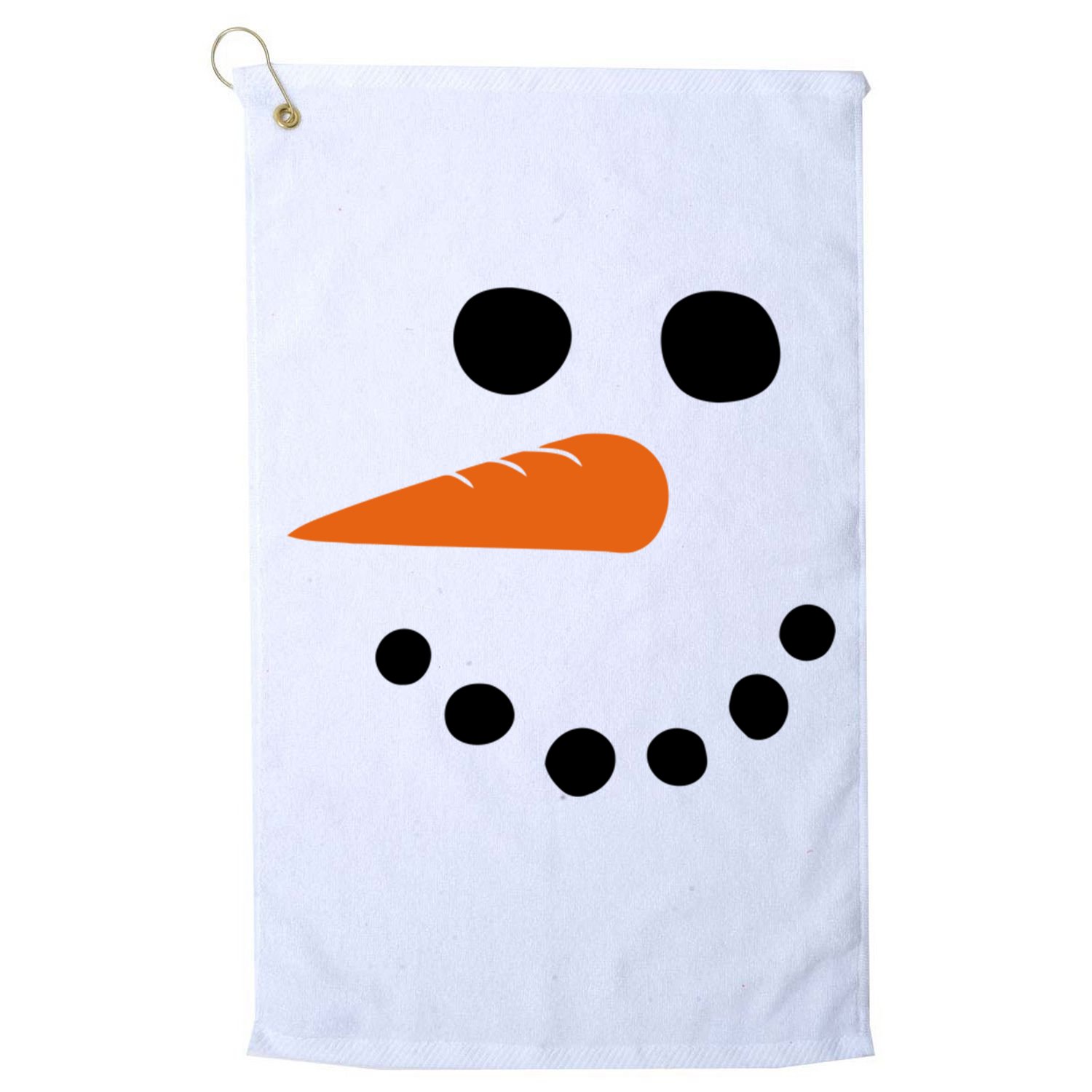 Winter Snowman Snow Face Golf Towel