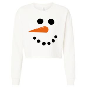 Winter Snowman Snow Face Cropped Pullover Crew