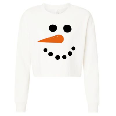 Winter Snowman Snow Face Cropped Pullover Crew