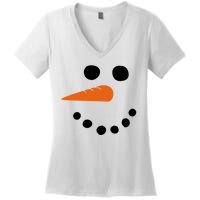 Winter Snowman Snow Face Women's V-Neck T-Shirt