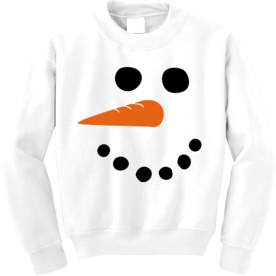 Winter Snowman Snow Face Kids Sweatshirt