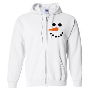 Winter Snowman Snow Face Full Zip Hoodie