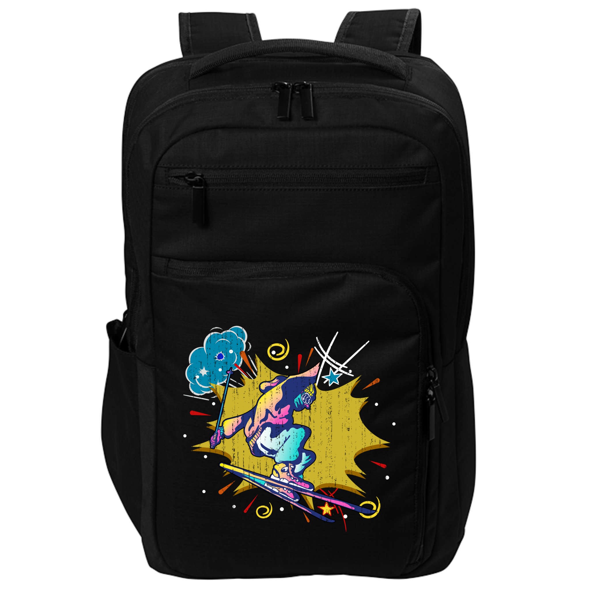 Winter Sports Ski Instructor Skier Skiing Lover Ski Gift Impact Tech Backpack