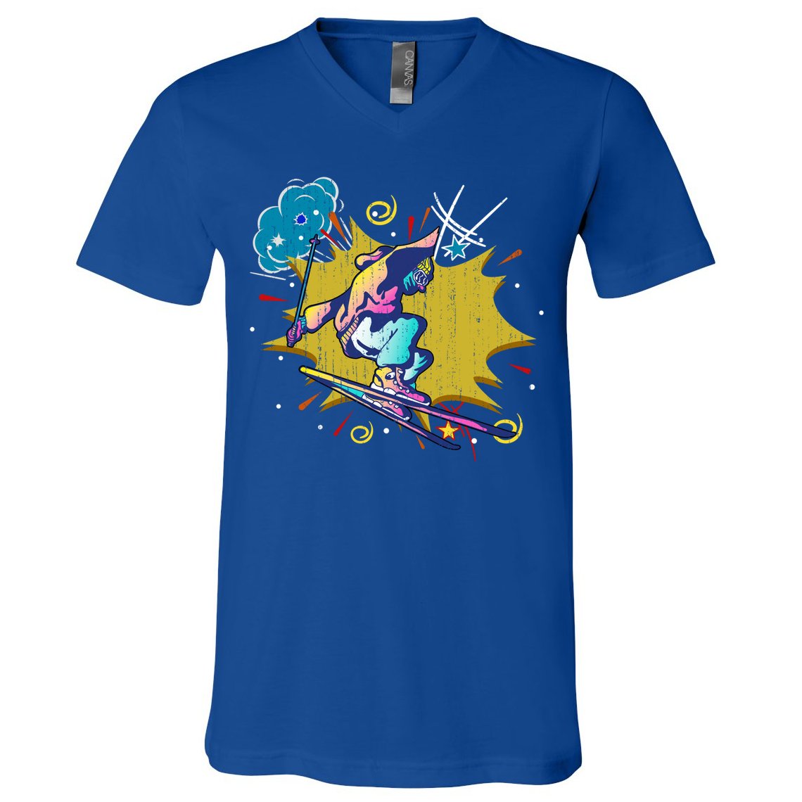 Winter Sports Ski Instructor Skier Skiing Lover Ski Gift V-Neck T-Shirt