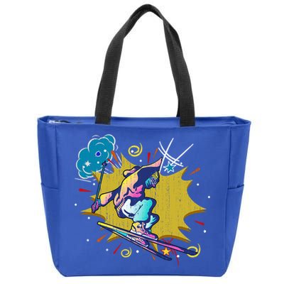 Winter Sports Ski Instructor Skier Skiing Lover Ski Gift Zip Tote Bag