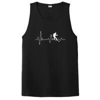 Womens Ski Skier Gifts & Heartbeat For Skiing Bum PosiCharge Competitor Tank