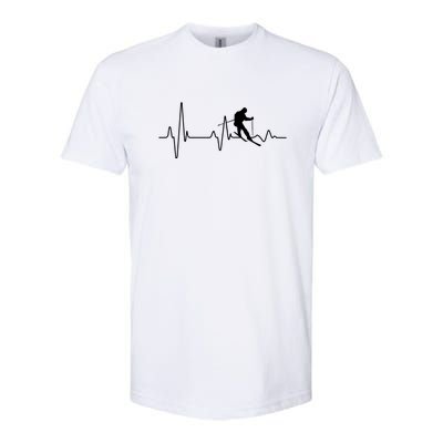 Womens Ski Skier Gifts & Heartbeat For Skiing Bum Softstyle® CVC T-Shirt