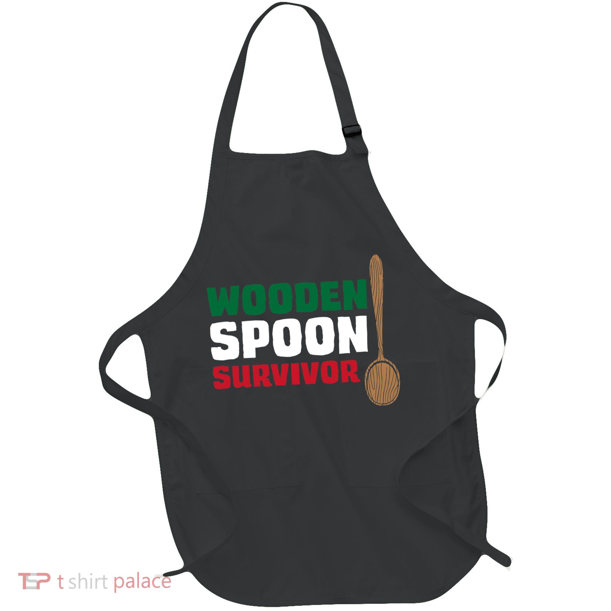 Wooden Spoon Survivor Italian Flag Full-Length Apron With Pockets