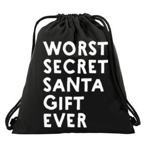 Worst Secret Santa Gift Ever Funny White Elephant Drawstring Bag