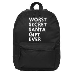 Worst Secret Santa Gift Ever Funny White Elephant 16 in Basic Backpack