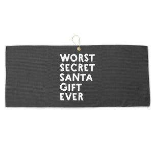 Worst Secret Santa Gift Ever Funny White Elephant Large Microfiber Waffle Golf Towel