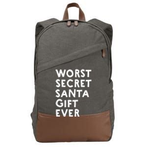 Worst Secret Santa Gift Ever Funny White Elephant Cotton Canvas Backpack