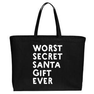 Worst Secret Santa Gift Ever Funny White Elephant Cotton Canvas Jumbo Tote