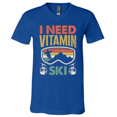 Wintersport Skiing Skier I Need Vitamin Ski Meaningful Gift V-Neck T-Shirt