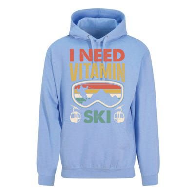 Wintersport Skiing Skier I Need Vitamin Ski Meaningful Gift Unisex Surf Hoodie