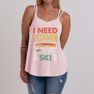 Wintersport Skiing Skier I Need Vitamin Ski Cute Gift Women's Strappy Tank