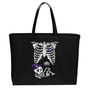 Witch Skeleton Spider Horror Cute Halloween Gift Cotton Canvas Jumbo Tote