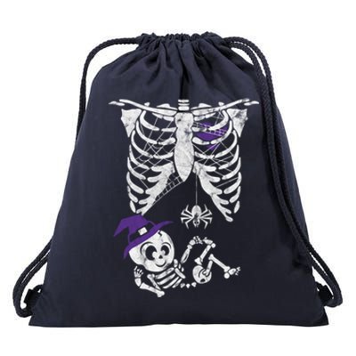 Witch Skeleton Spider Horror Cute Halloween Gift Drawstring Bag