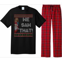 We Saw That Jesus And Santa Christian Ugly Christmas Sweater Pajama Set