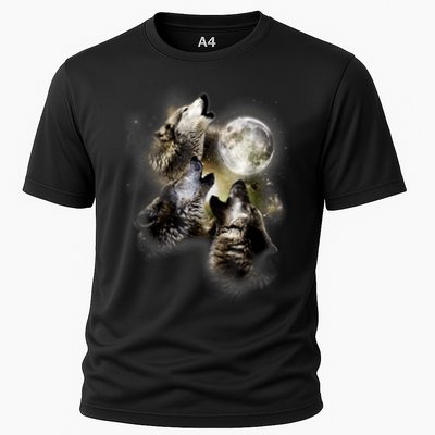 Wolf Shirt Three Wolves Moon Wolf Moon Performance Shirt