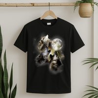 Wolf Shirt Three Wolves Moon Wolf Moon T-Shirt