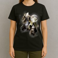 Wolf Shirt Three Wolves Moon Wolf Moon T-Shirt