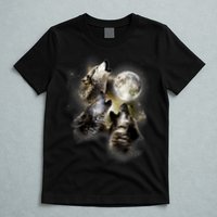 Wolf Shirt Three Wolves Moon Wolf Moon T-Shirt