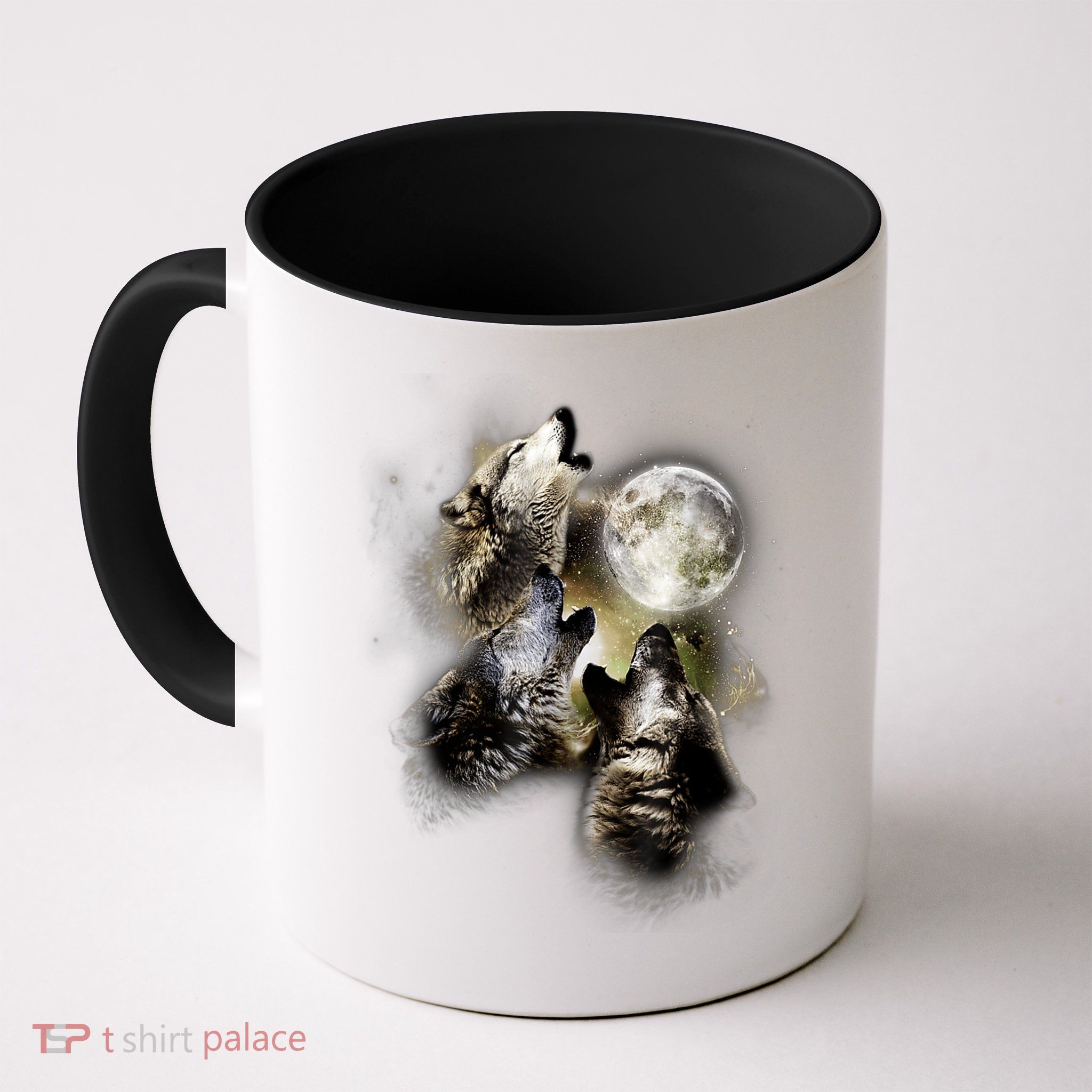Wolf Shirt Three Wolves Moon Wolf Moon Coffee Mug